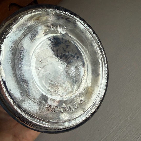 Floral Blue Glass Jar - Picture 2 of 2